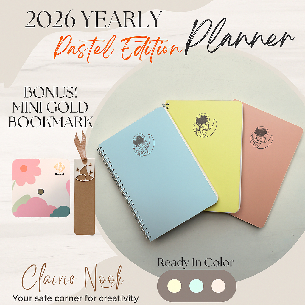 Clairie Nook Yearly Planner 2026 Pastel / Journaling / Journaling Diary Planner / รายปี – ชื่อที่กํา