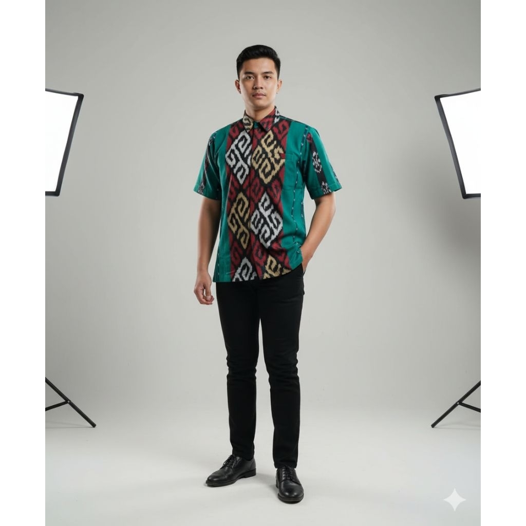 KEMEJA SHORT-SLEEVED WOVEN SHIRT - เสื้อเชิ้ต JEPARA WOVEN ดั้งเดิม