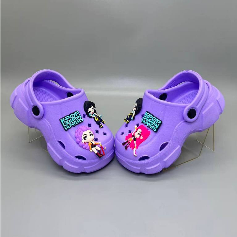2.2 PUNCAK (ขนาด 24-35) Nexera 8002-9 รองเท้าแตะเด็กผู้หญิง Kpop Demon Hunters ตัวอักษร Baim รองเท้าแตะยางยืดหยุ่นสําหรับสาว