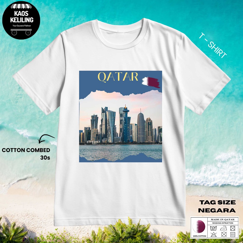QATAR 37 SOUVENIR เสื้อยืด ORIGINAL QATAR LABEL TAG PREMIUM GIFT SOUVENIR CLOTHES