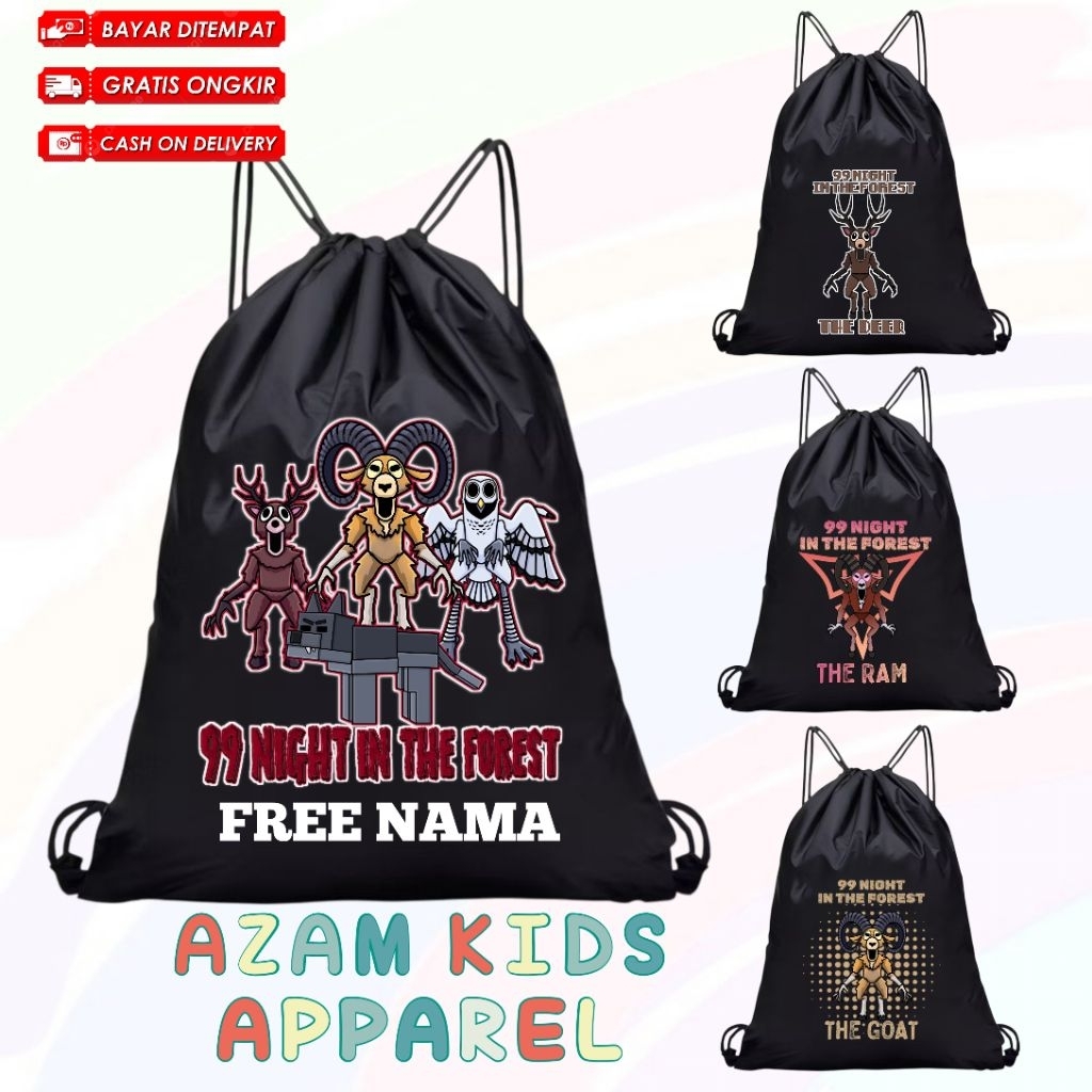 99 Night In The Forest The Deer The Owl The Ram The Goat Etc Childrens String Bag ชื่อฟรี / Roblox 9