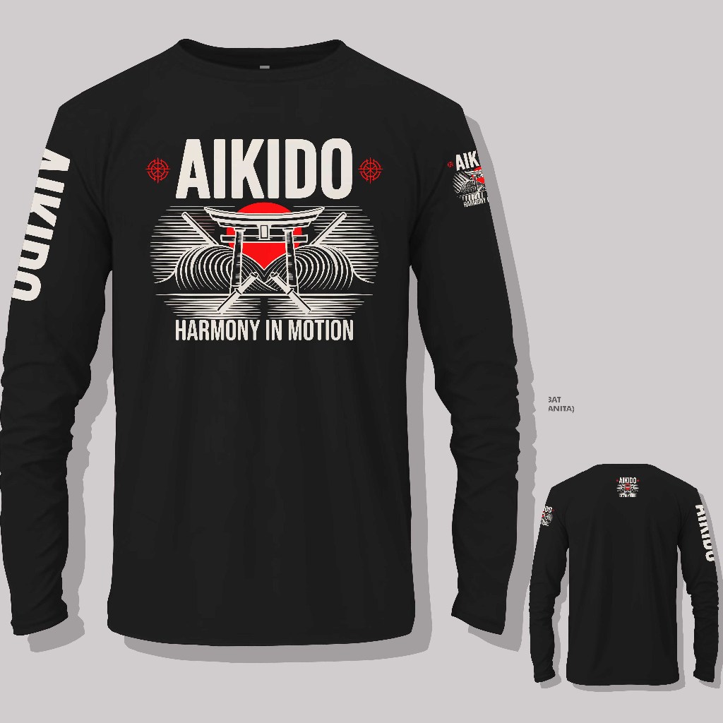 เสื้อยืดศิลปะการต่อสู้ Aikido Distro - Harmony In Motion Long Sleeve | เสื้อยืดแขนยาว Aikido