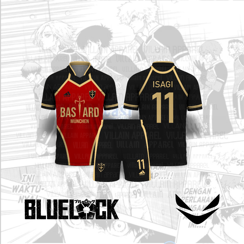 BASTARD MUNCHEN BLUE LOCK ANIME FOOTBALL JERSEY | คอสเพลย์อนิเมะ BLUELOCK | JAPANESE ANIME MANGA ISA