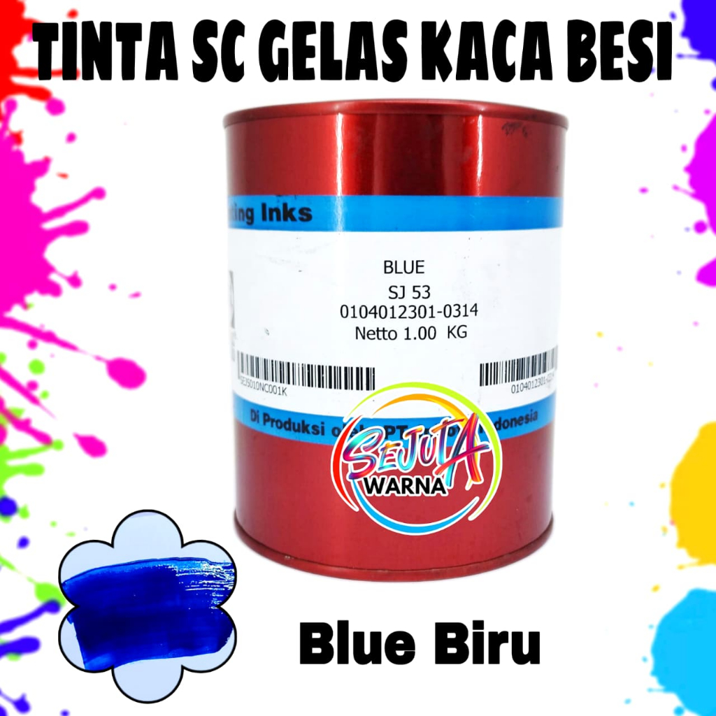 SJ 53 BLUE SCREEN PRINTING INK BLUE GLASS IRON SCREEN PRINTING INK 1KG