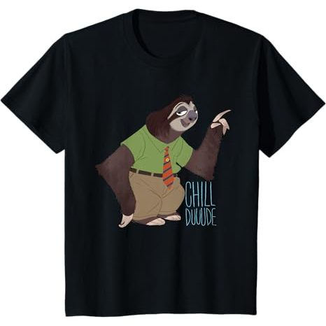 เสื้อยืด Disney Zootopia Flash the Sloth "Chill Duude" สําหรับเด็กและผู้ใหญ่