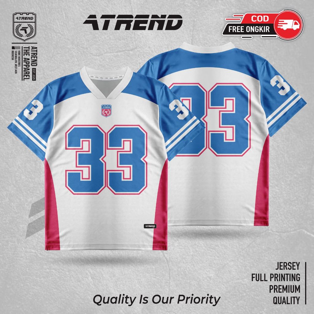 ATREND AT187 // OVERSIZE JERSEY / UNISEX STREETWEAR / Vintage Oversize Streetwear Jersey ชื่อที่กําห