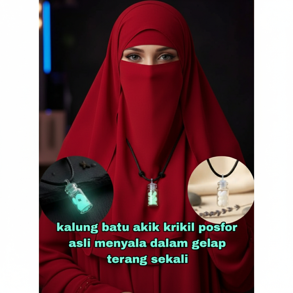 สร้อยคอหลอด ACRYLIC PHOSPHRUS STONE GRAVEL GLOW ในอันมืด