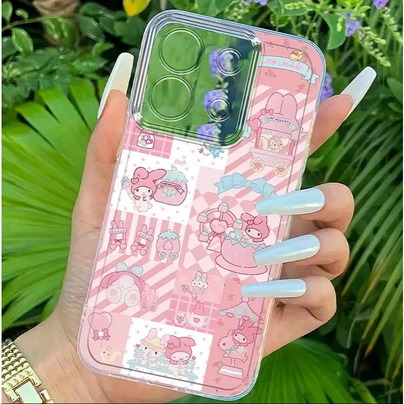 เคส TPU ใสน่ารักสีชมพู MELODY MOTIF SUITABLE สําหรับ XIAOMI/REDMI/POCO/Mi10/Mi10T Mi11 LITE/PRO/Mi13