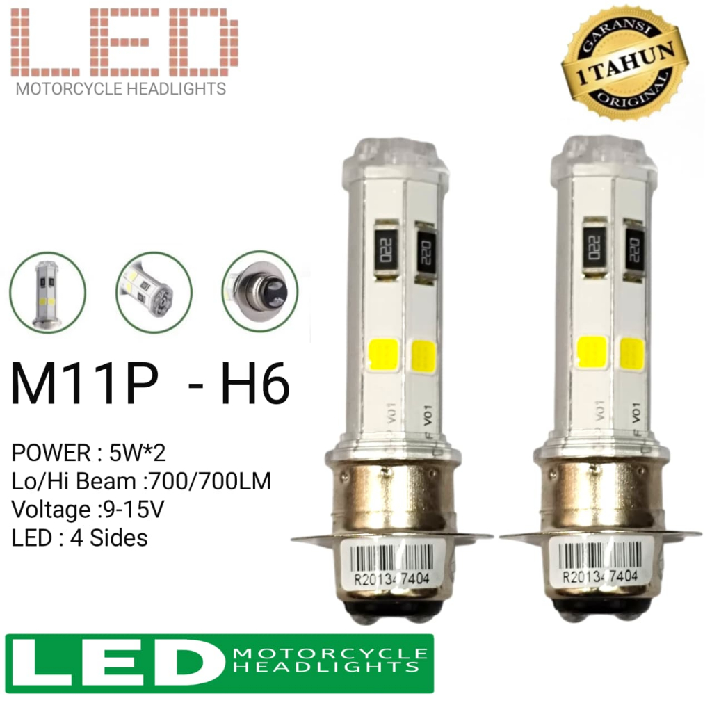 H6 M11P ไฟรถจักรยานยนต์ LED สากล 4 จุด 2 ด้านสําหรับรถจักรยานยนต์ Cub อัตโนมัติ