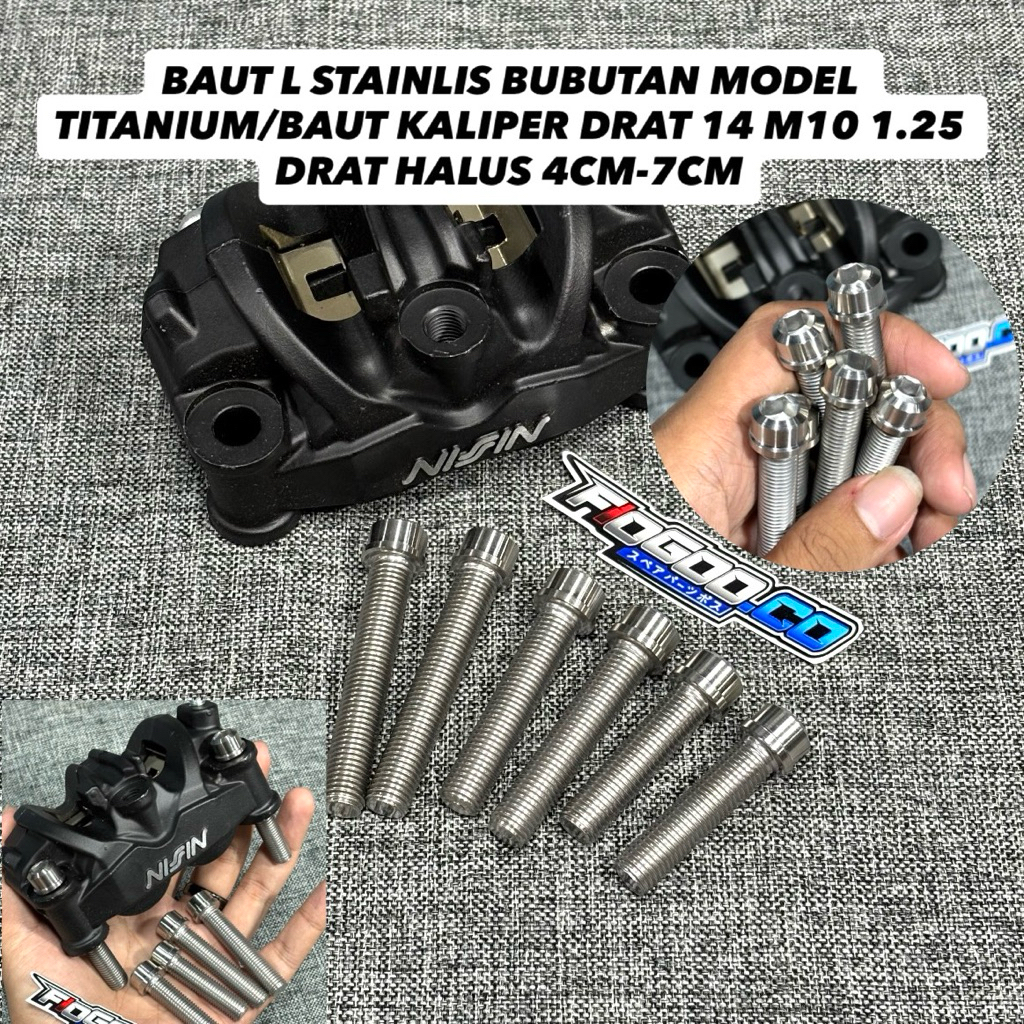 M10 FINE/14 BOLT MOGE CALIPER BOLT RADIAL STEEL CUSTOM LATHE 4 PISTON CALIPER BOLT M10 1.25 CALIPER 