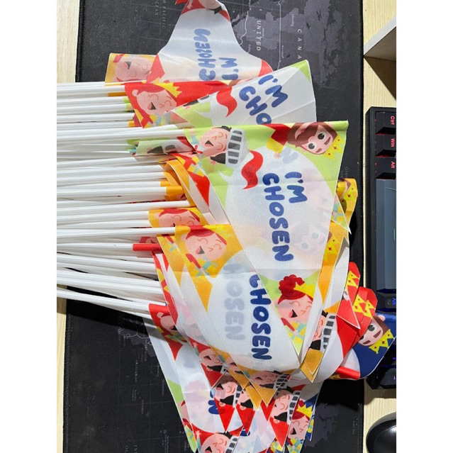 ผ้าธง Qiraati ขนาดเล็ก 22x16 ซม. TPQ Flag โลโก้ธงมือที่กําหนดเองและชื่อหน่วย