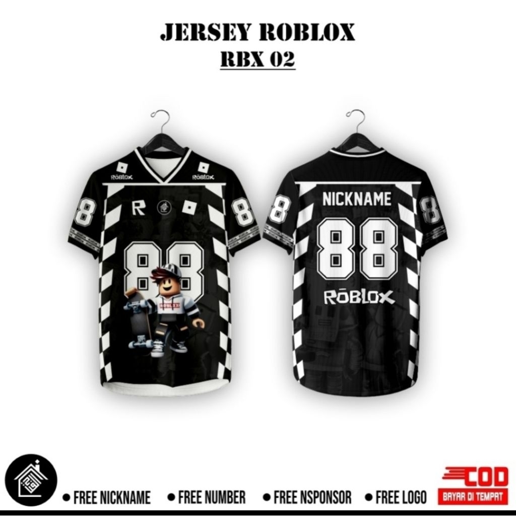 ROBLOX SERIES RBX02 JERSEY สําหรับเด็กและผู้ใหญ่ CUSTOM NAME FULL PRINTING PREMIUM