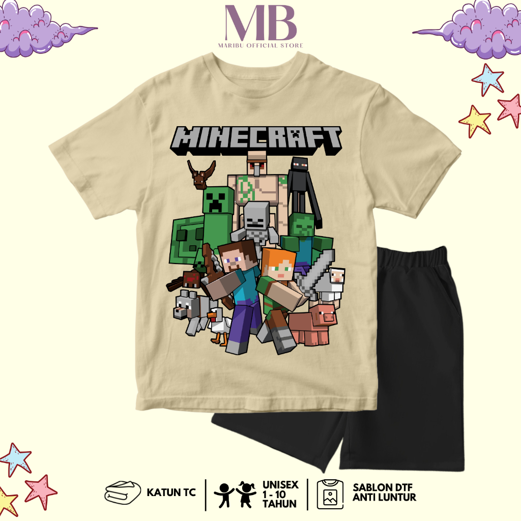 Matribut.id - Cool Minecraft Game Character Boys Distro Suit 1-10 Years PB