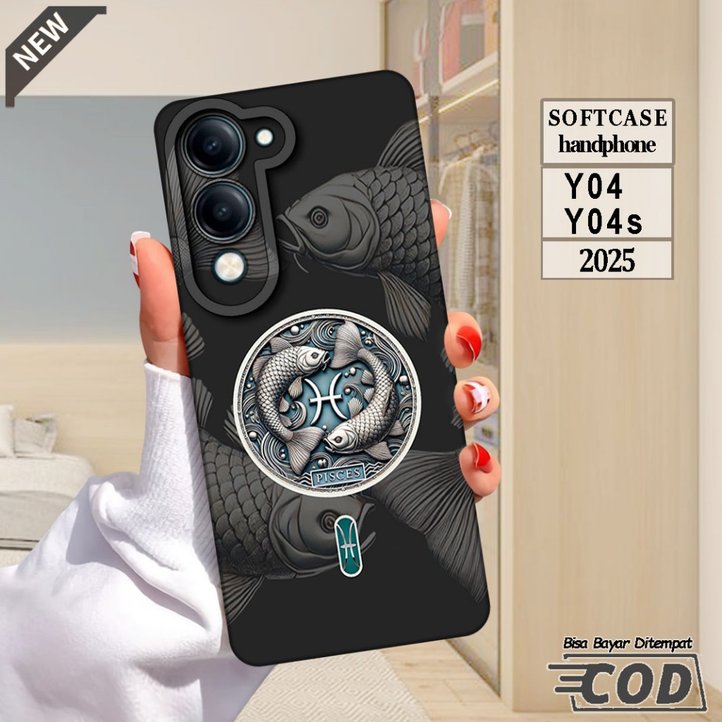 VIVO Y04S 4G 2025 ซิลิโคน - เคส VIVO Y04 _เคสใสสีดํา Softcase หนายืดหยุ่นวัสดุ