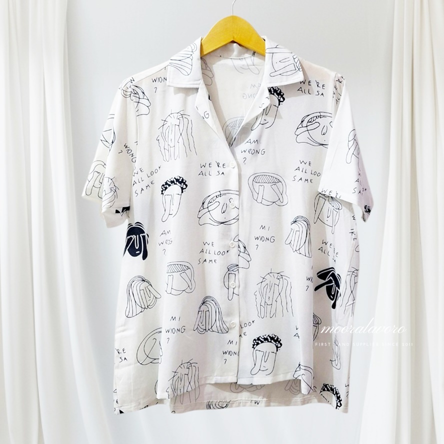 COMIC CLASSY PATTERN LOOSE SHIRT UNISEX MONEY ME READY BKK BANGKOK PREMIUM COLLECTIONS