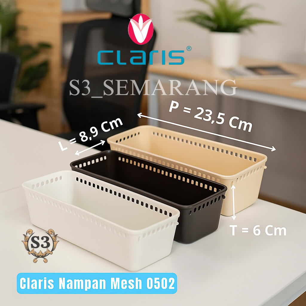 ตะกร้าพลาสติกอเนกประสงค์ที่ทนทาน || Claris 0502 R Mini Stationery & Makeup Organizer