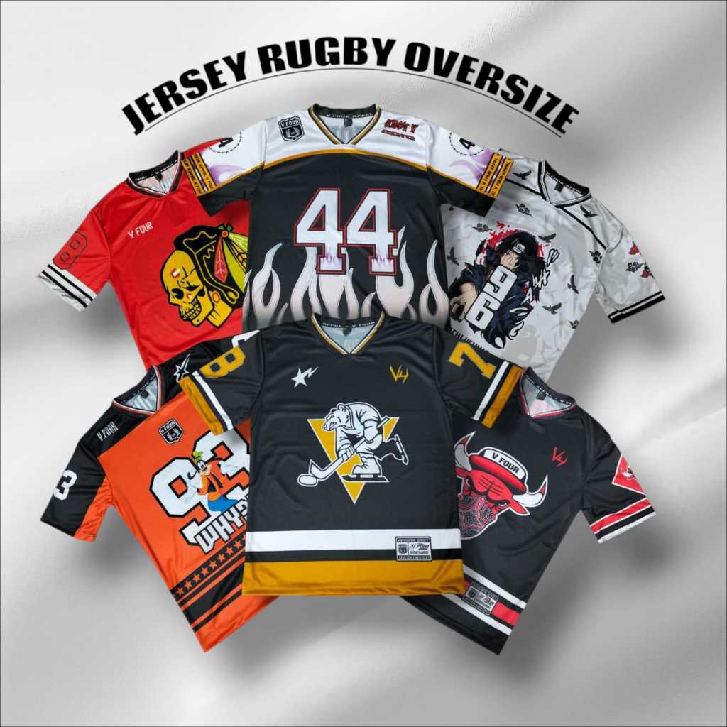 JERSEY เสื้อยืด Streetwear Boxy Hucky Rugby Oversize เสื้อยืด unisex | หมายเลขเจอร์ซีย์ | ร 0 020