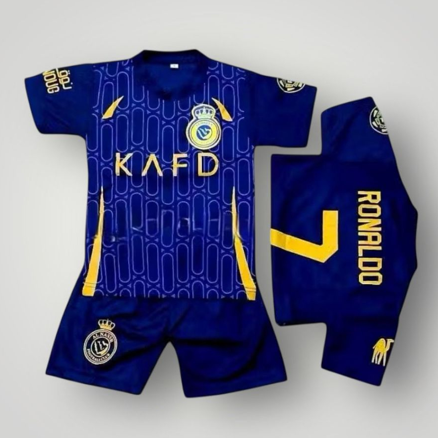 ใหม่ล่าสุด AL NASR RONALDO KIDS FOOTBALL SHIRT SET AGES 6 MONTHS - 15 YEARS / RONALDO BOYS SHIRT