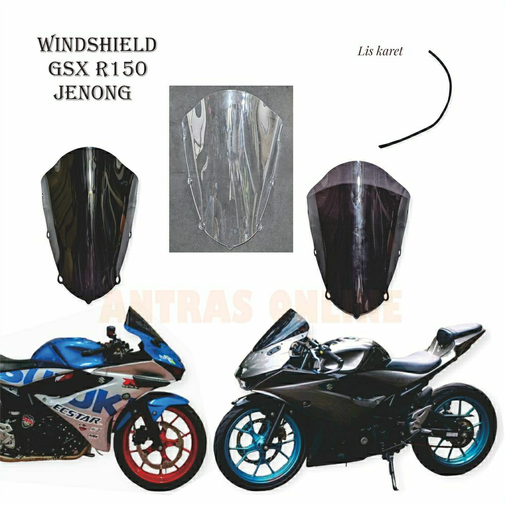 กระบังหน้า Suzuki GSX R150 รุ่นควันใส Jenong และยาง Trim - GSX R150 Visor - GSX R150 กระจกบังลม - Su