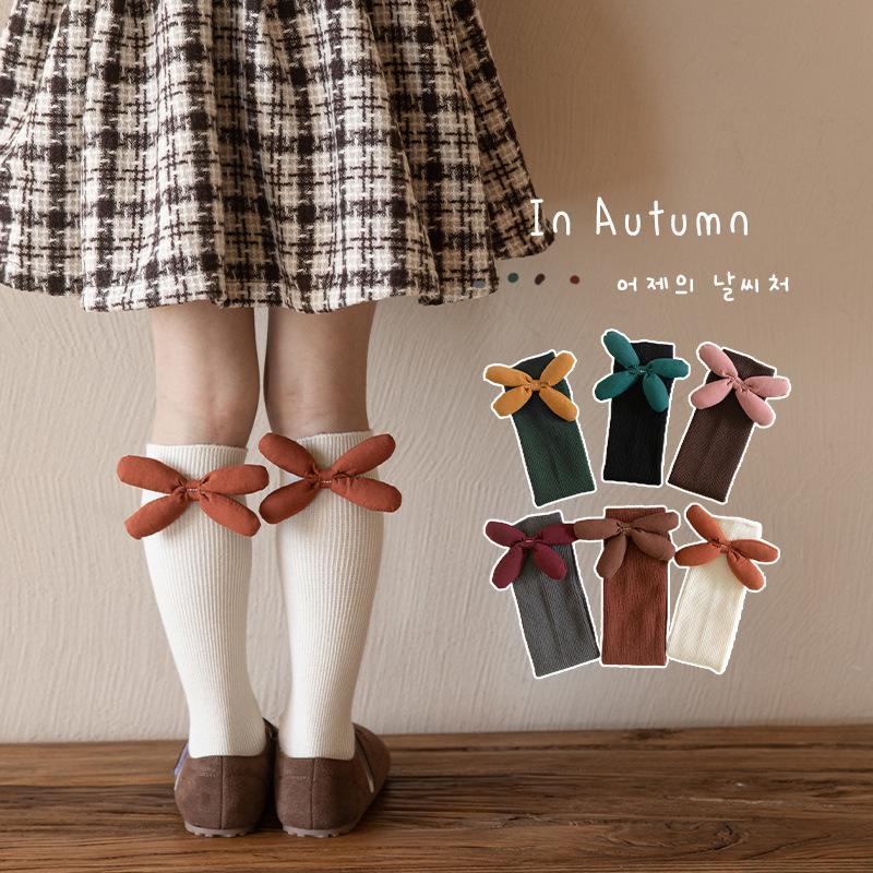 KATUN LAMIER-TW106-2-DHD สไตล์เกาหลีถุงเท้าเด็กผ้าฝ้ายนุ่มวัสดุไม่มีส้นความยาวกลางลูกวัวแฟชั่นเด็ก