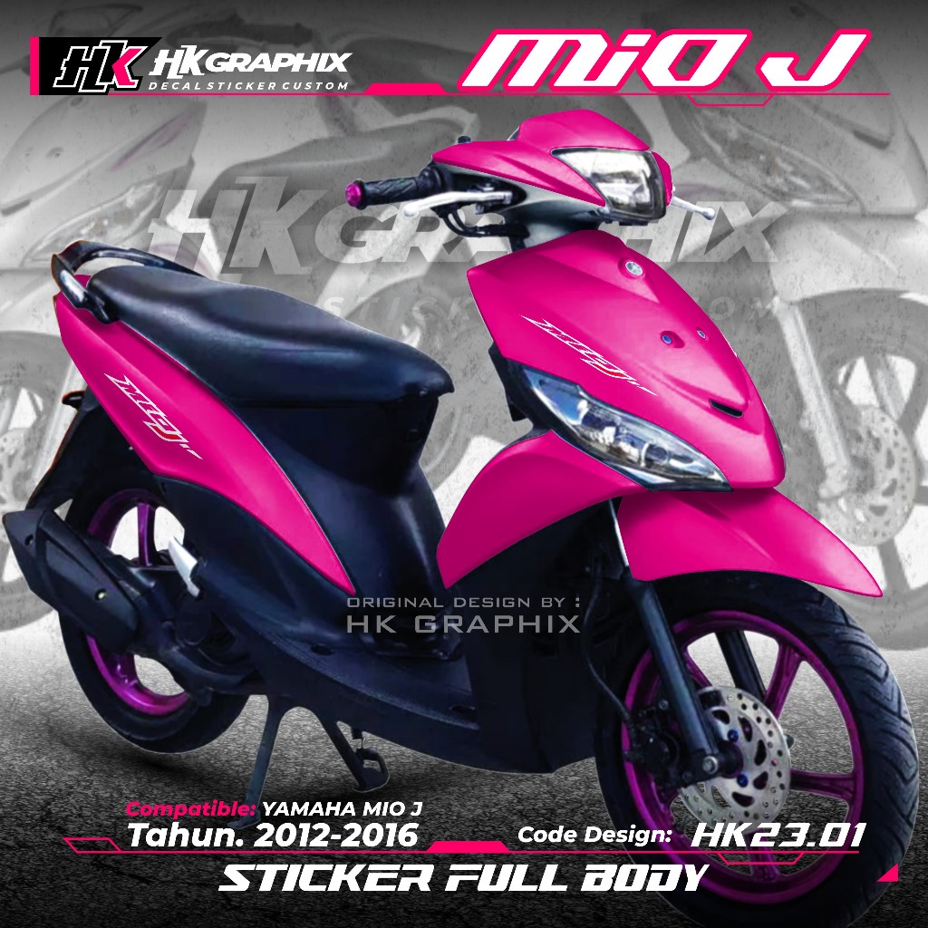 สติ๊กเกอร์รูปลอก Yamaha Mio J Full Body 2012 2013 2014 2015 2016 สติกเกอร์ Full Block Premium Design