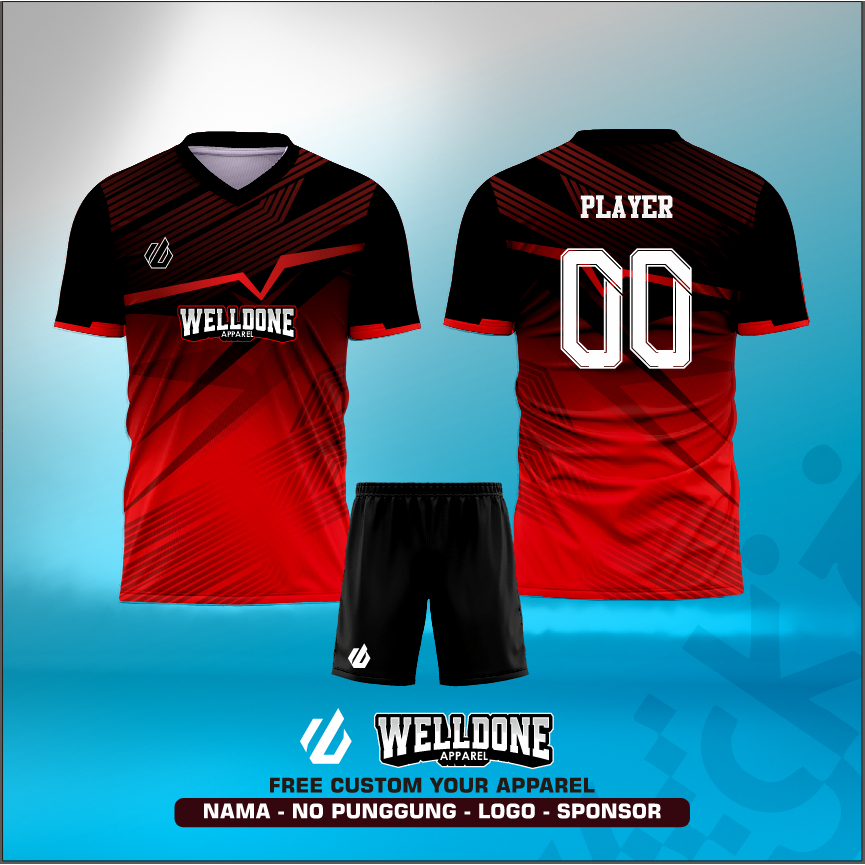 WELLDONE! เสื้อวอลเลย์บอล / กีฬา / FOOTBALL JERSEY / futsal JERSEY / VINTAGE JERSEY / CLASSIC OLD JE