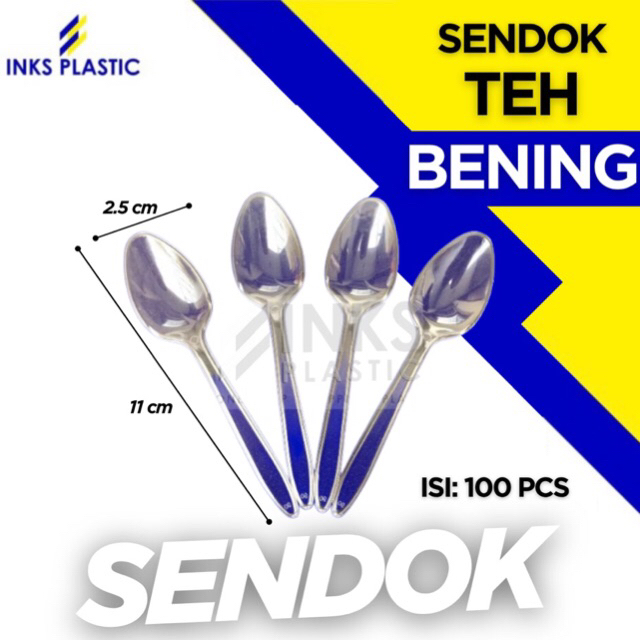 CLEAR TEA SPOON TRANSPARENT JELLY DESSERT PUDDING SPOON