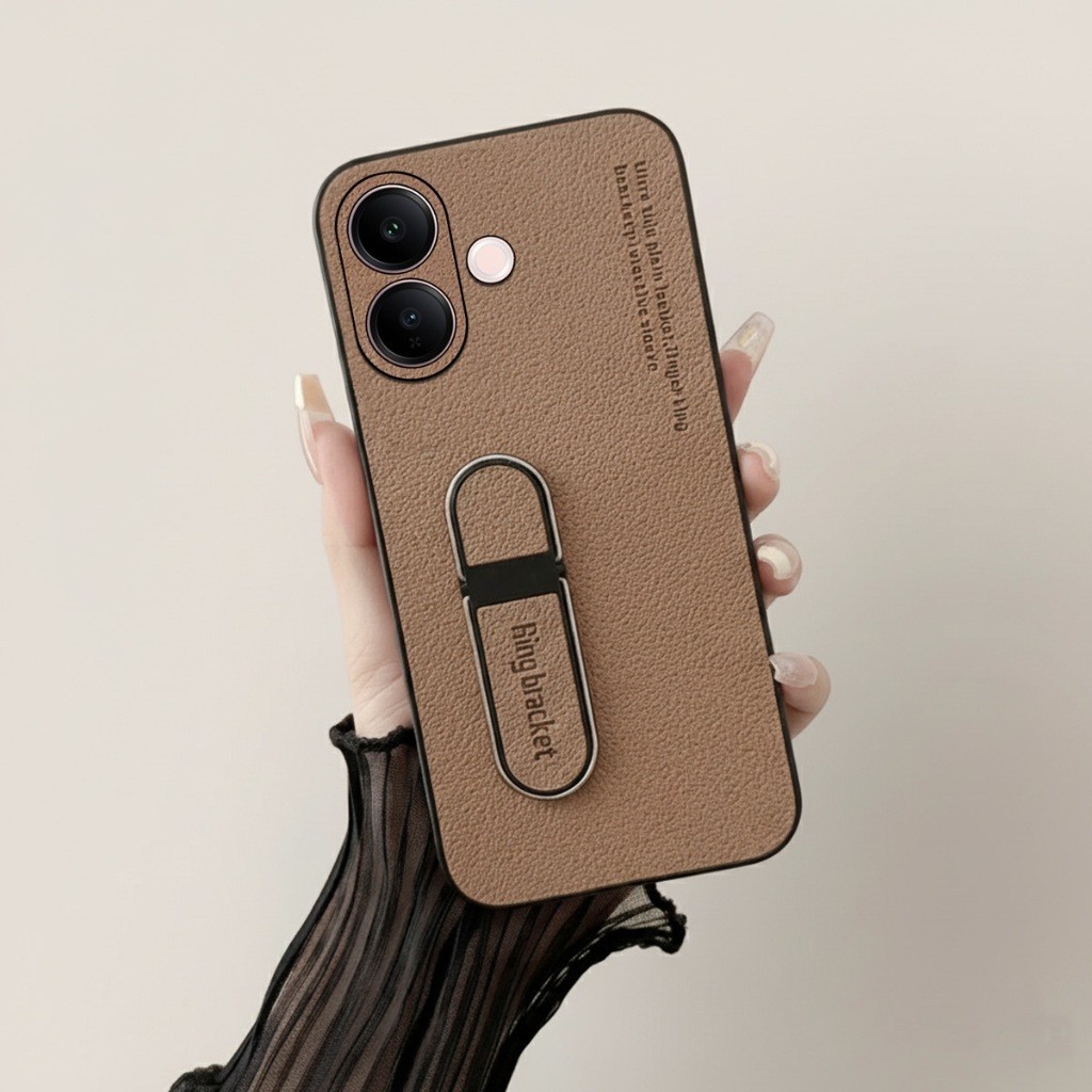 Vivo V60 Lite 4G / V60 Lite 5G / Iqoo Z10R 5G Softcase Standing Ring Holder ปกป้องกล้อง