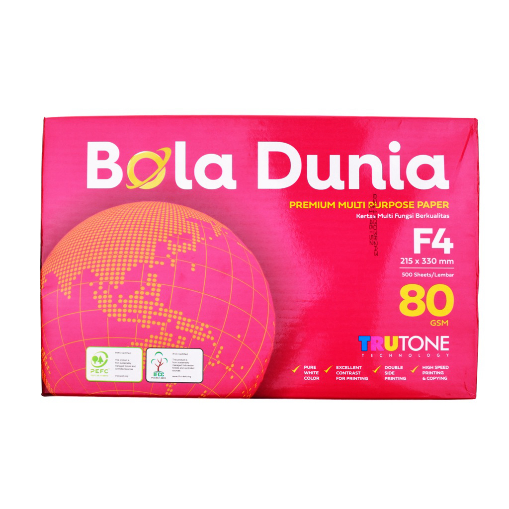 WORLD BALL HVS PAPER FOLIO A4 / กระดาษขาวธรรมดา F4 80GRAM