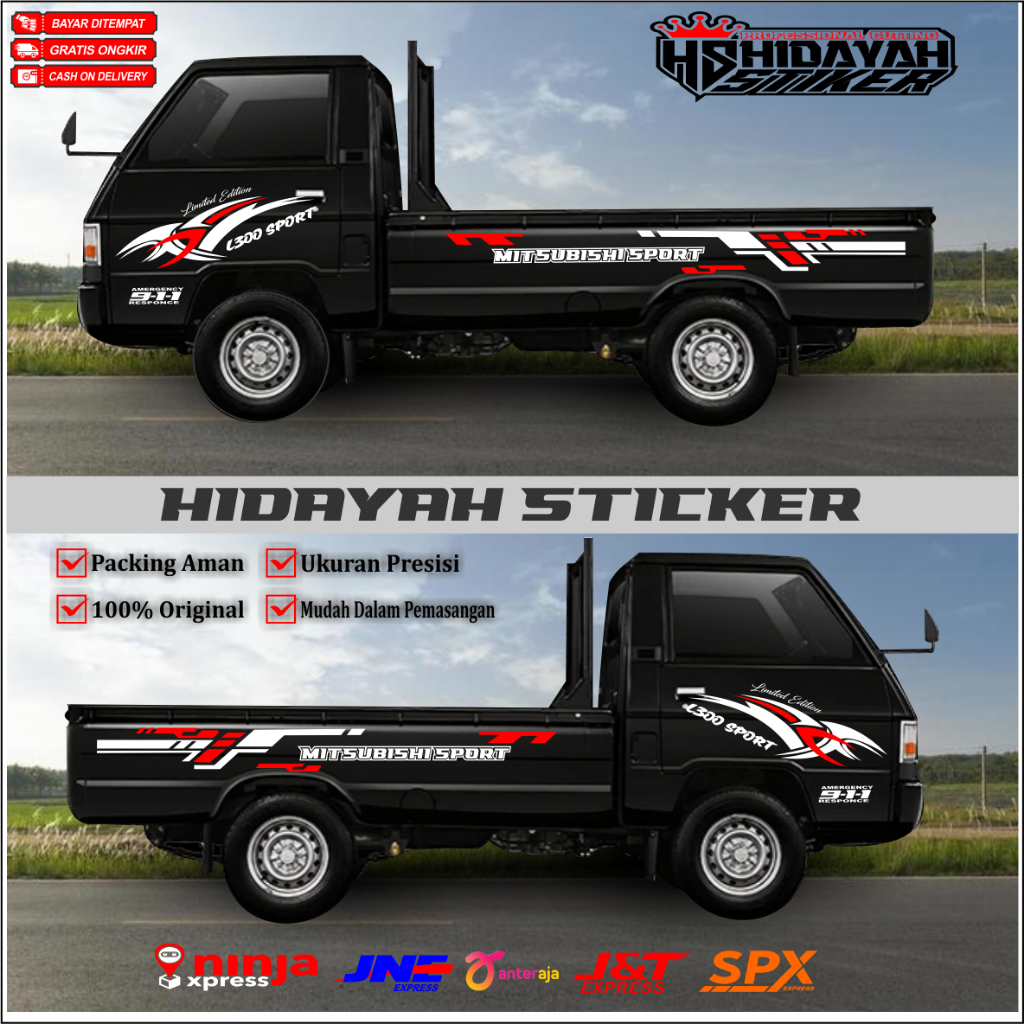 ใหม่ L300 PIC UP สติ๊กเกอร์ติดรถ MITSUBISHI L 3OO SIDE BODY CUTTING STICKERS