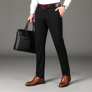Ternado - Celana Panjang Pria Formal Bahan  Black Slimfit
