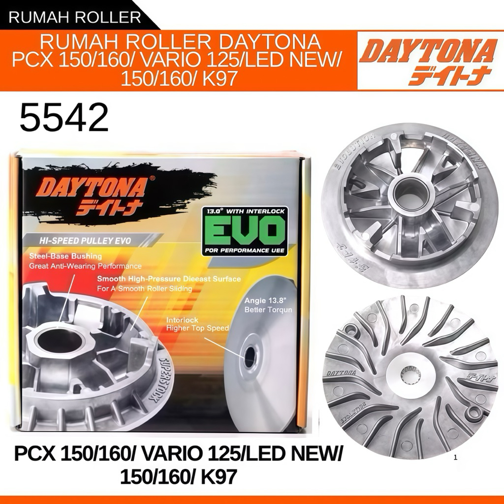 ด้านหน้า PULLY ROLLER HOUSING ชุดพัดลม PCX 150 K97 VARIO 125/150 ใหม่ ESP PCX 160 VARIO 160 13.8 DEGRES ORIGINAL DAYTONA