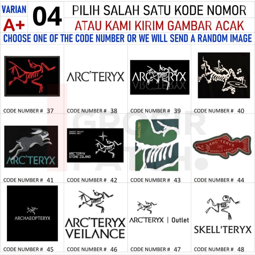WHOLESALE ARCTERYX PATCH ปักโลโก้/Emblem/Bet LEAF SYMBOL Archaeopteryx 7-8 ซม. | ก+04