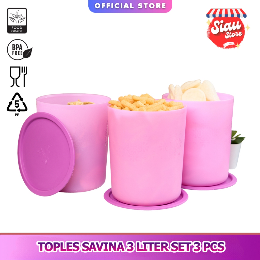 SIAU STORE CPM SAVINA 3 ลิตรชุดพลาสติกพลาสติก JARS/PLASTIC JARS/PLASTIC JARS