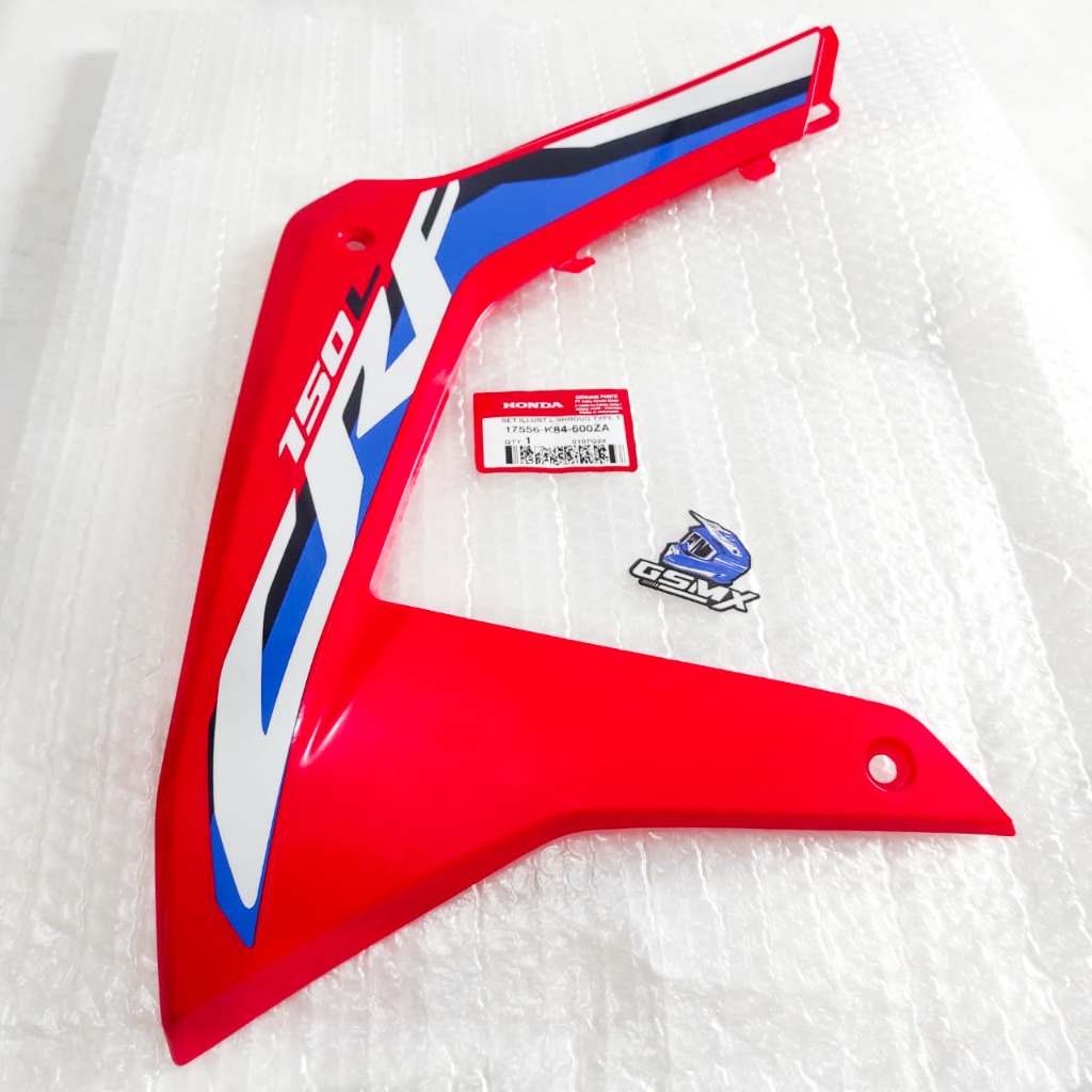 MERAH ชุดฝาครอบตัวถังซ้ายสีแดง Honda CRF150L K84 ORIGINAL 17556K84600ZA ORIGINAL HONDA