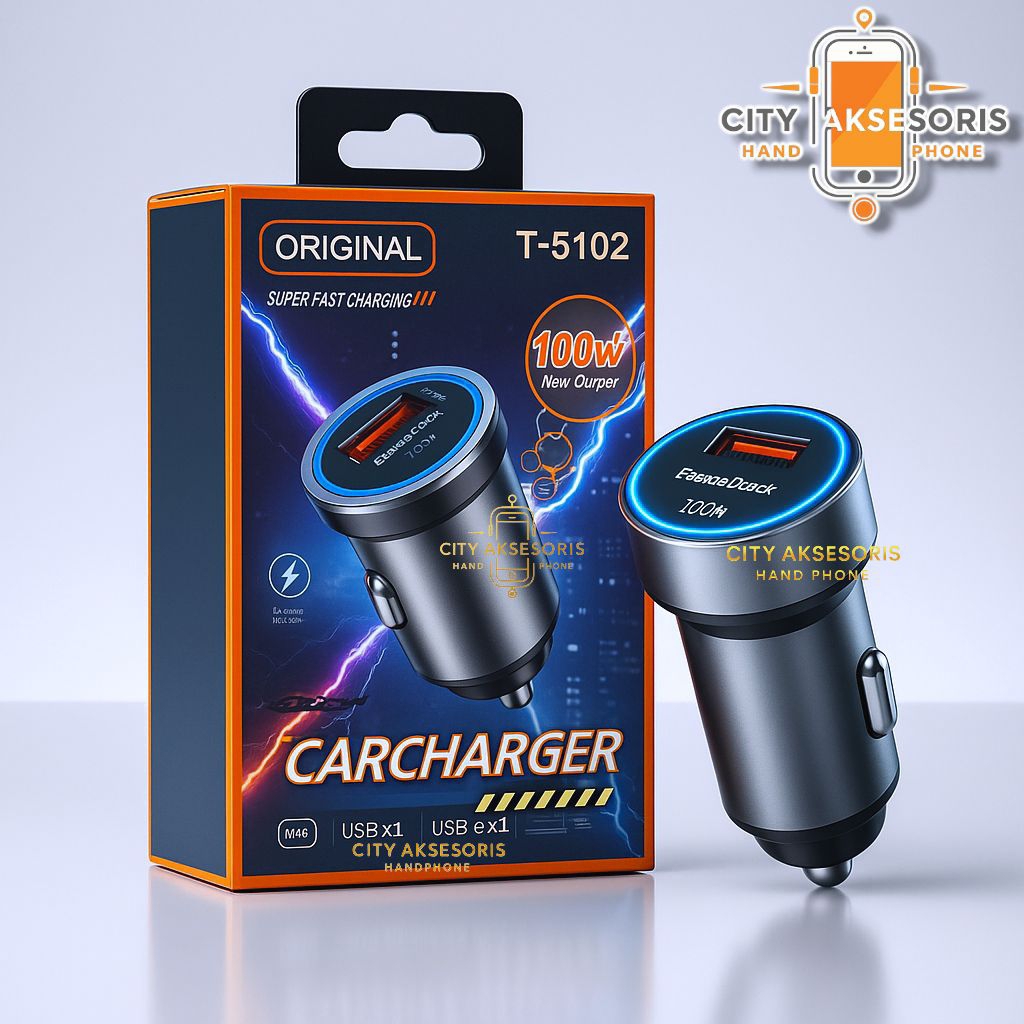 [T-5102] ที่ชาร์จแบตในรถ PD 100W USB-A + USB-C Super Fast Charging Saver CAR PD20W+Super Charging 10