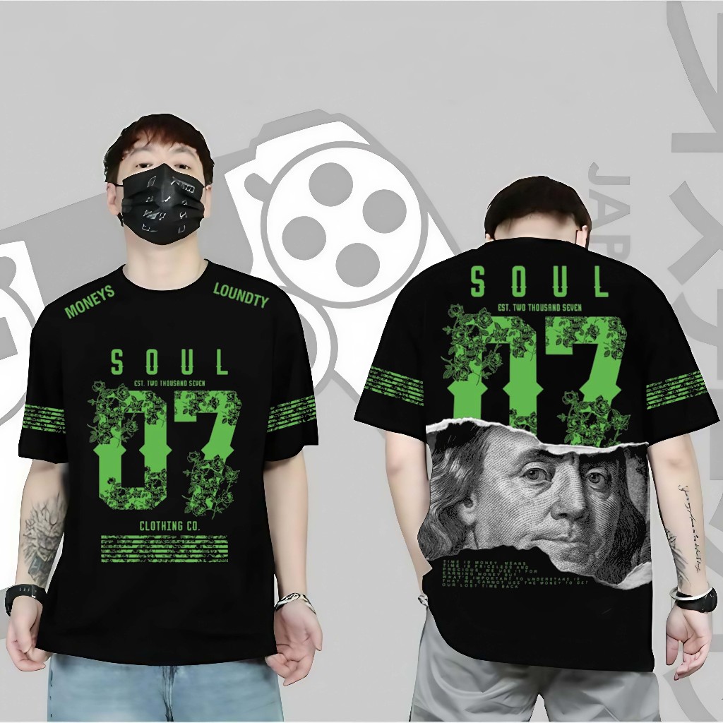 SOUL 07 DISTRO T-SHIRT/COMBED COTTON T-SHIRT 30S/LATEST SHORT-SLEEVED TOP/COOL MOTIF T-SHIRT