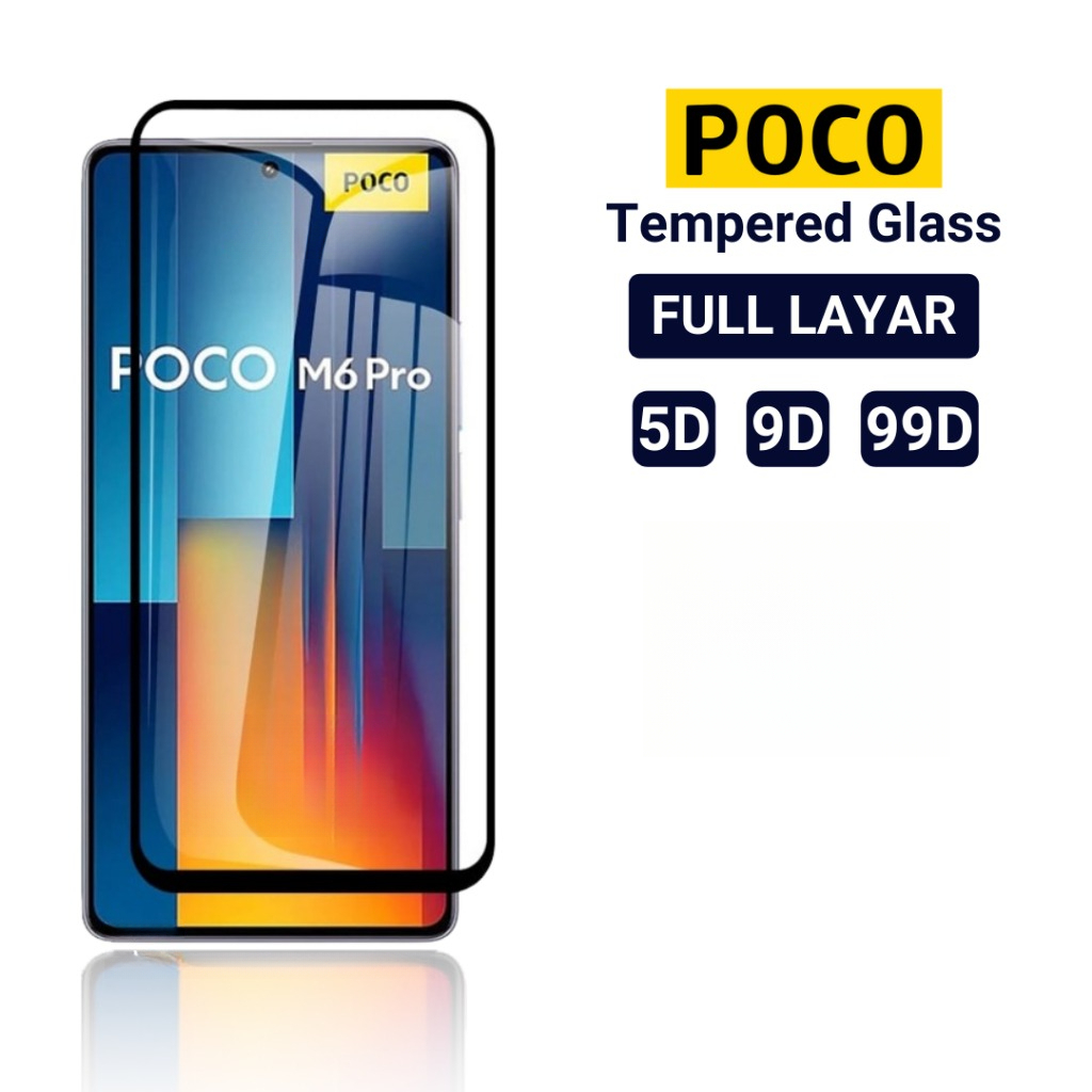 LAYAR 9DกระจกนิรภัยPoco C3 C31 C40 C50 C51 C55 C61 C65 C71 C75 C85 X3 X3 Nfc X3 Pro X4 Pro X5 X6 X5 