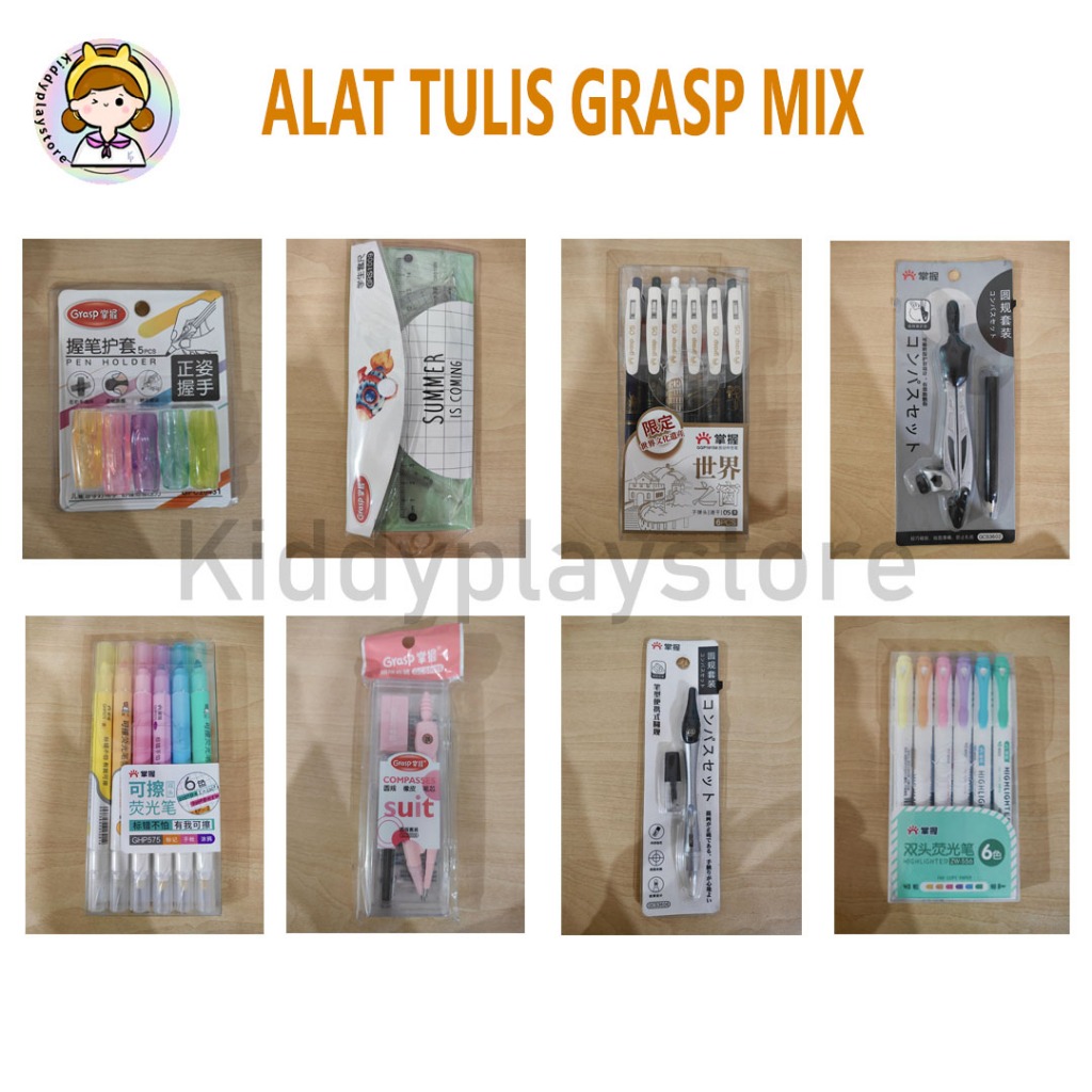 ปากกาเน้นข้อความเครื่องเขียนโรงเรียน Grasp MIX