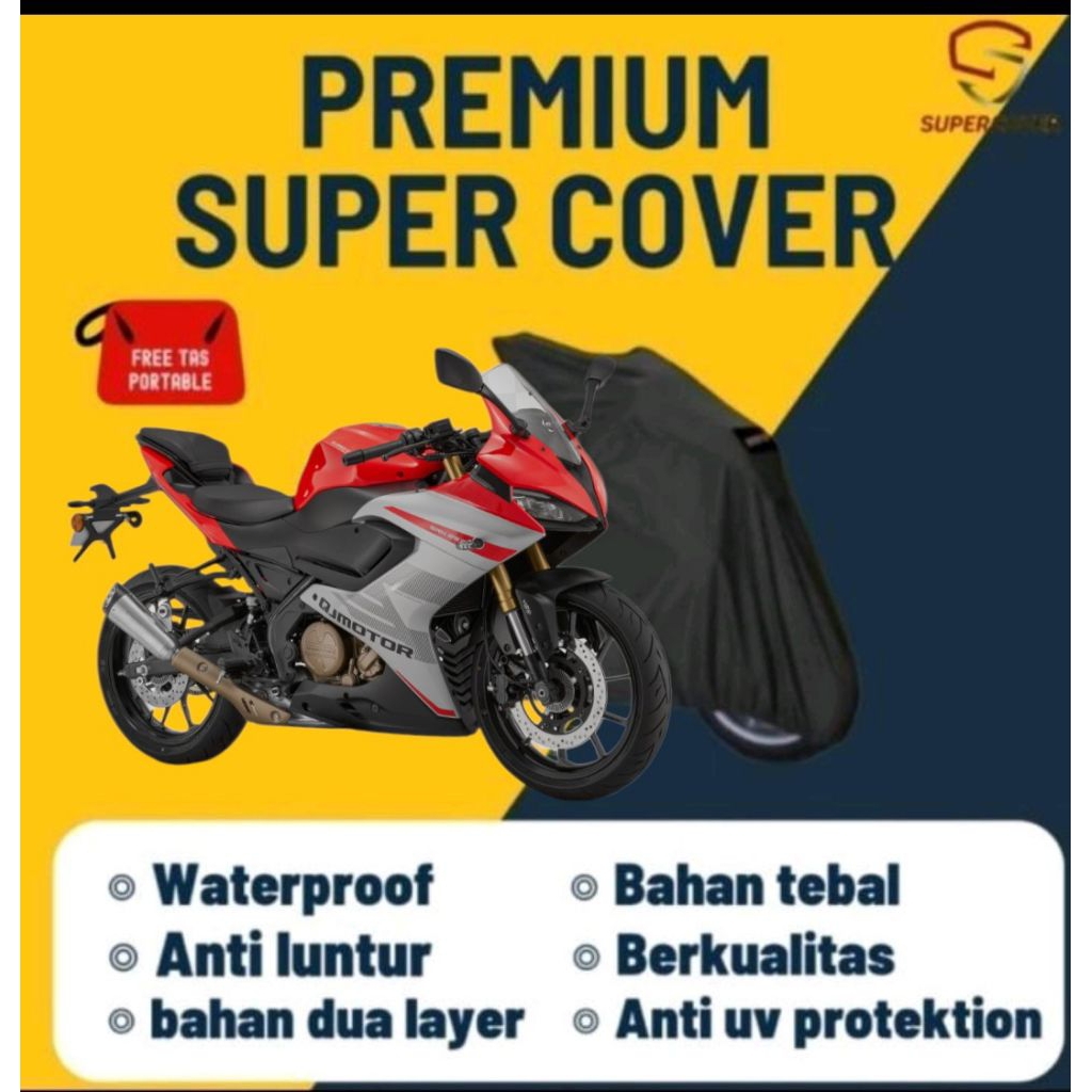 ผ้าคลุมรถมอเตอร์ไซค์ระดับพรีเมียม ผ้าคลุมรถ QJ มอเตอร์ไซค์ SRK 250R super Cover หนา Anti UV Anti Cat
