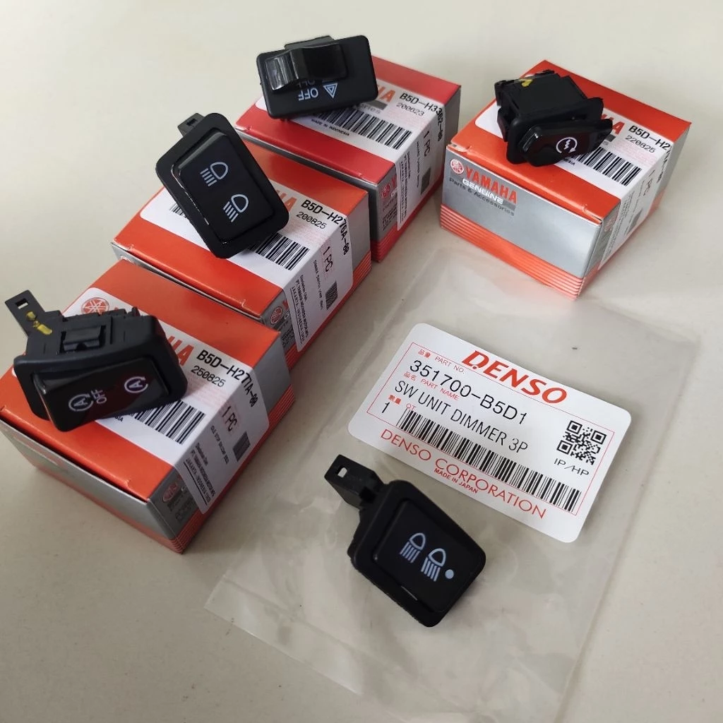TOMBOL Fazzio Freego Mio Gear 125 Grand Filano Fazio Dimmer ปุ่มอันตราย ISS Idling ปุ่มหยุด Starter Dimmer ปุ่ม 3 จุดสวิทช์ไฟ