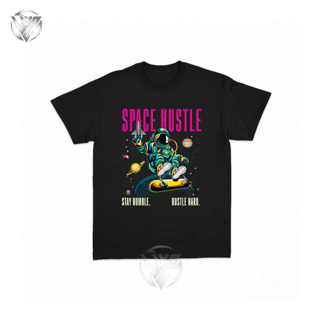 เสื้อยืด Space Hustle Stay Humble Hustle Hard ทําจากผ้าฝ้ายหวี 24s พรีเมี่ยม