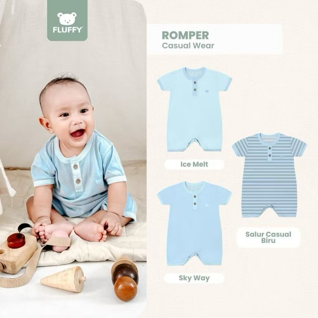 FLUFFY BABY ROMPER CASUAL WEAR EDITION ขนาด SML 3-12 เดือน