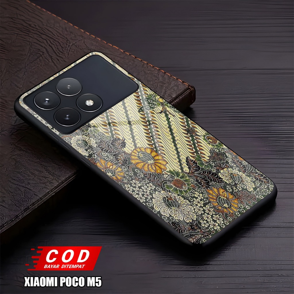 เคส Glitter Glass สําหรับ POCO M5 POCO F1 POCO F3 POCO F4 F5 POCO F6 POCO F7 ล่าสุด - แฟชั่น BATIK C