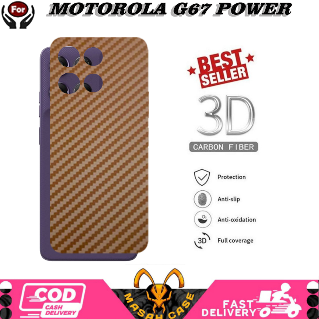 GARSKIN CARBON GOLD MOTOROLA MOTO G67 G57 POWER SKIN PROTECTOR