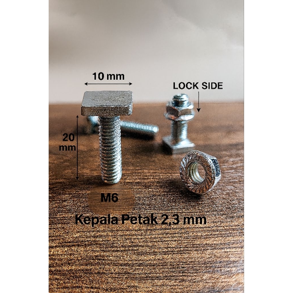 M6x20 Bolt ฝังหัวสี่เหลี่ยมน็อต 2 ด้าน