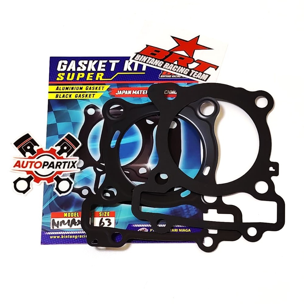 BRT 63 มม.UPPER และ BOTTOM GASKET NMAX AEROX LEXY BRT GASKET NMAX AEROX LEXI 63 มม. HEAD BLOCK GASKE