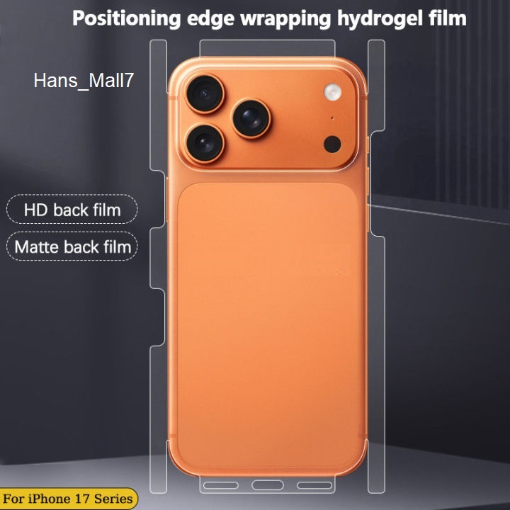 Hans- Hydrogel CLEAR BACK SIDE iPhone 17 16 15 + 14 + 13 12 11 13 Promax Promax Pro Max Mini X XS XR