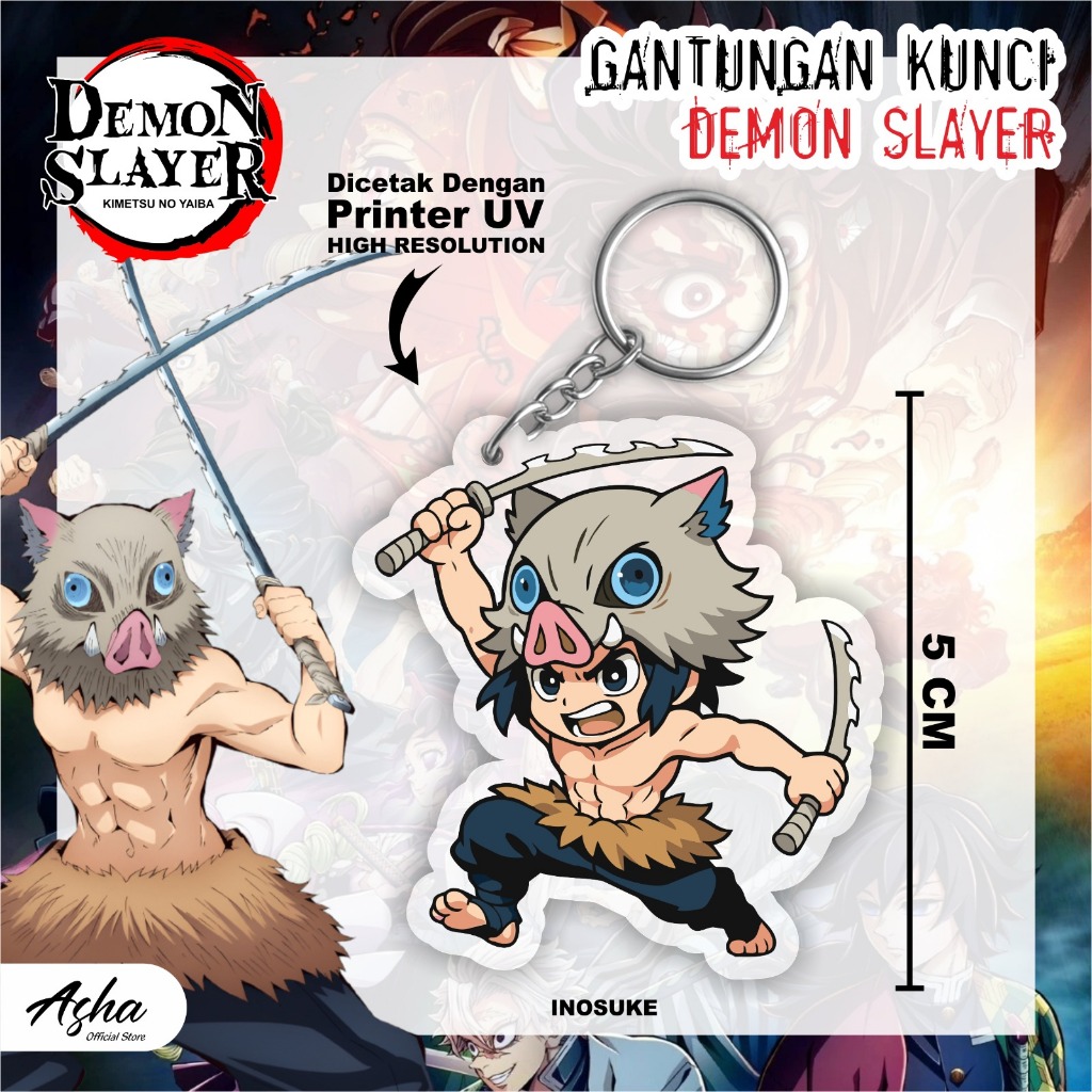 GUNDAN ANIME ACRYLIC KEYCHAIN - DEMON SLAYER INOSUKE ANIME KEYCHAIN 01