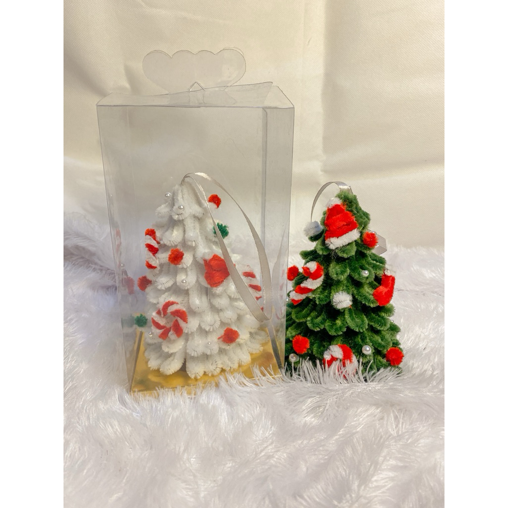 Fuzzy Wire Handmade Christmas Tree Miniature